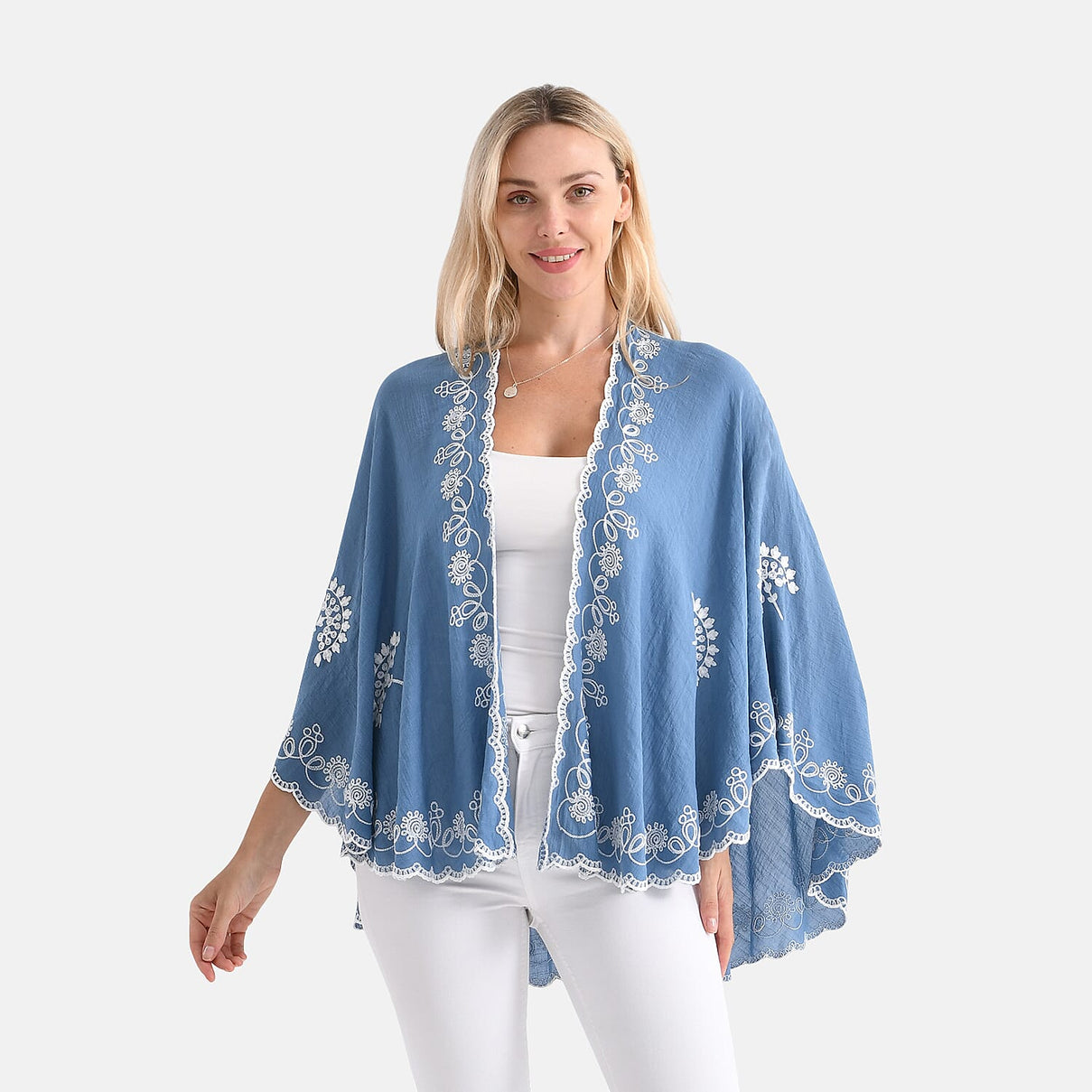 La Marey Stylish Embroidery Short Kimono (One Size) V32515474 0