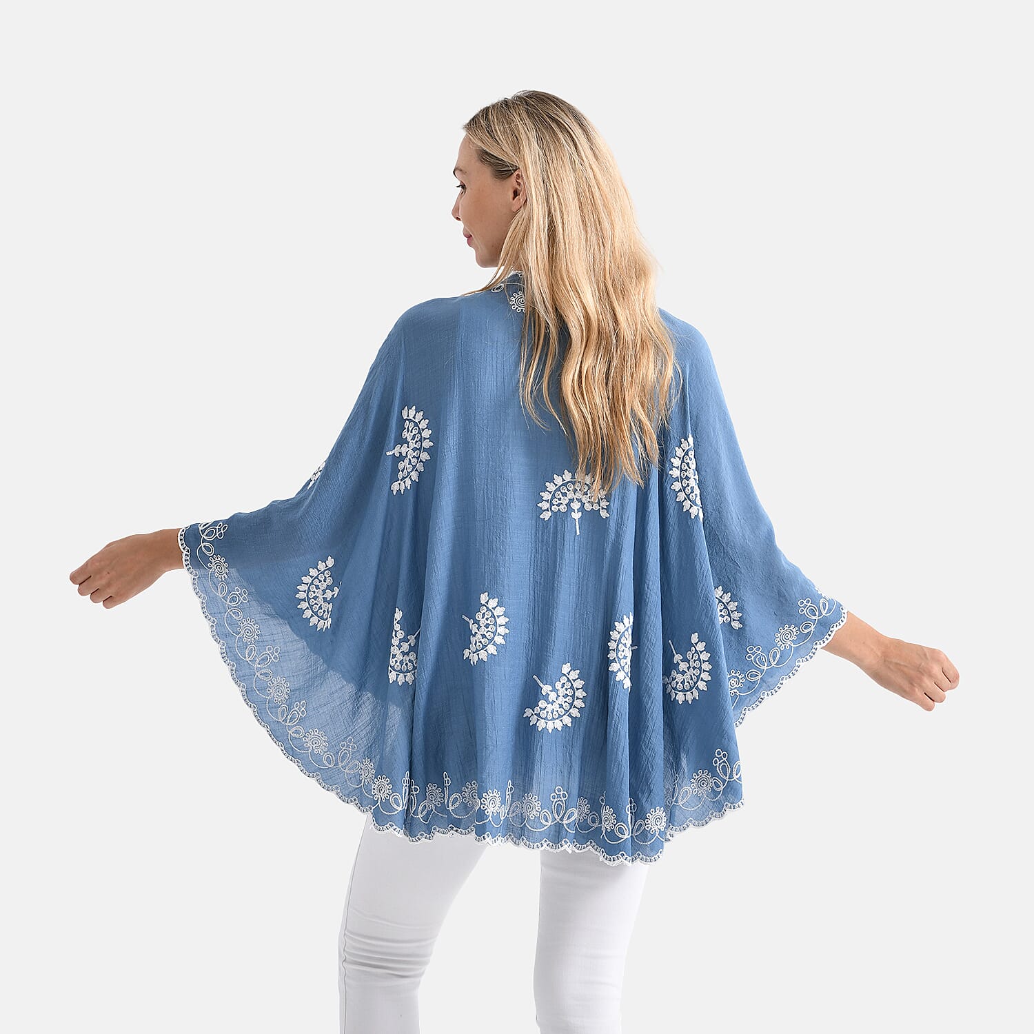 La Marey Stylish Embroidery Short Kimono (One Size) V32515474 3