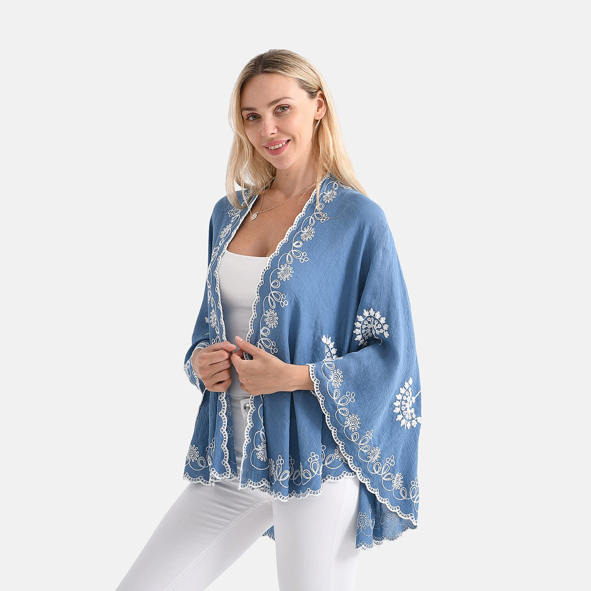 La Marey Stylish Embroidery Short Kimono (One Size) V32515474 5