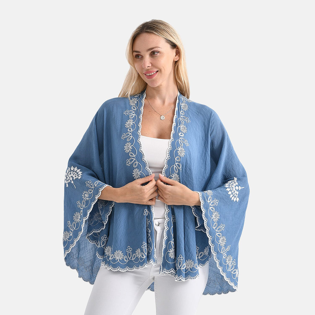 La Marey Stylish Embroidery Short Kimono (One Size) V32515474 7