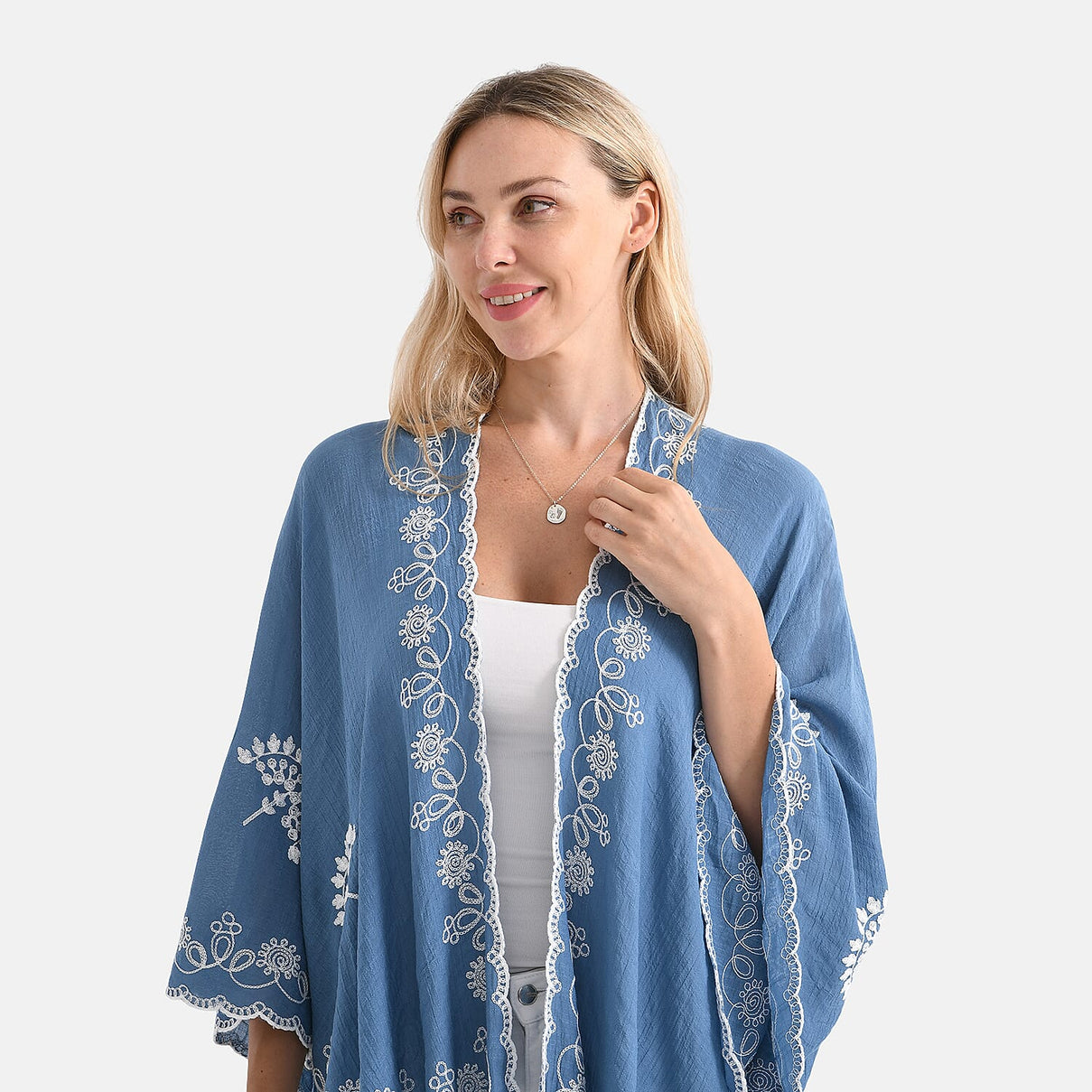 La Marey Stylish Embroidery Short Kimono (One Size) V32515474 9