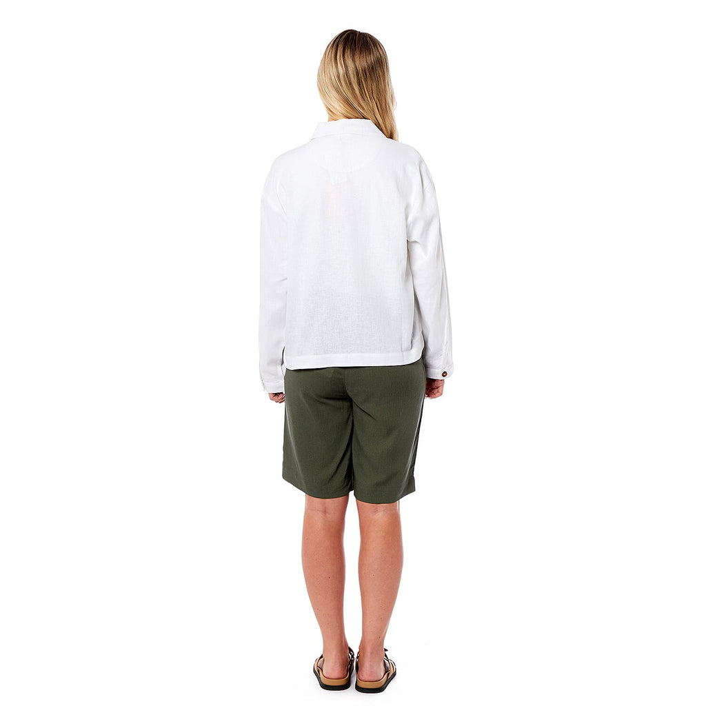 La Marey Classic Ladies Linen Jacket (Size 16) - White
