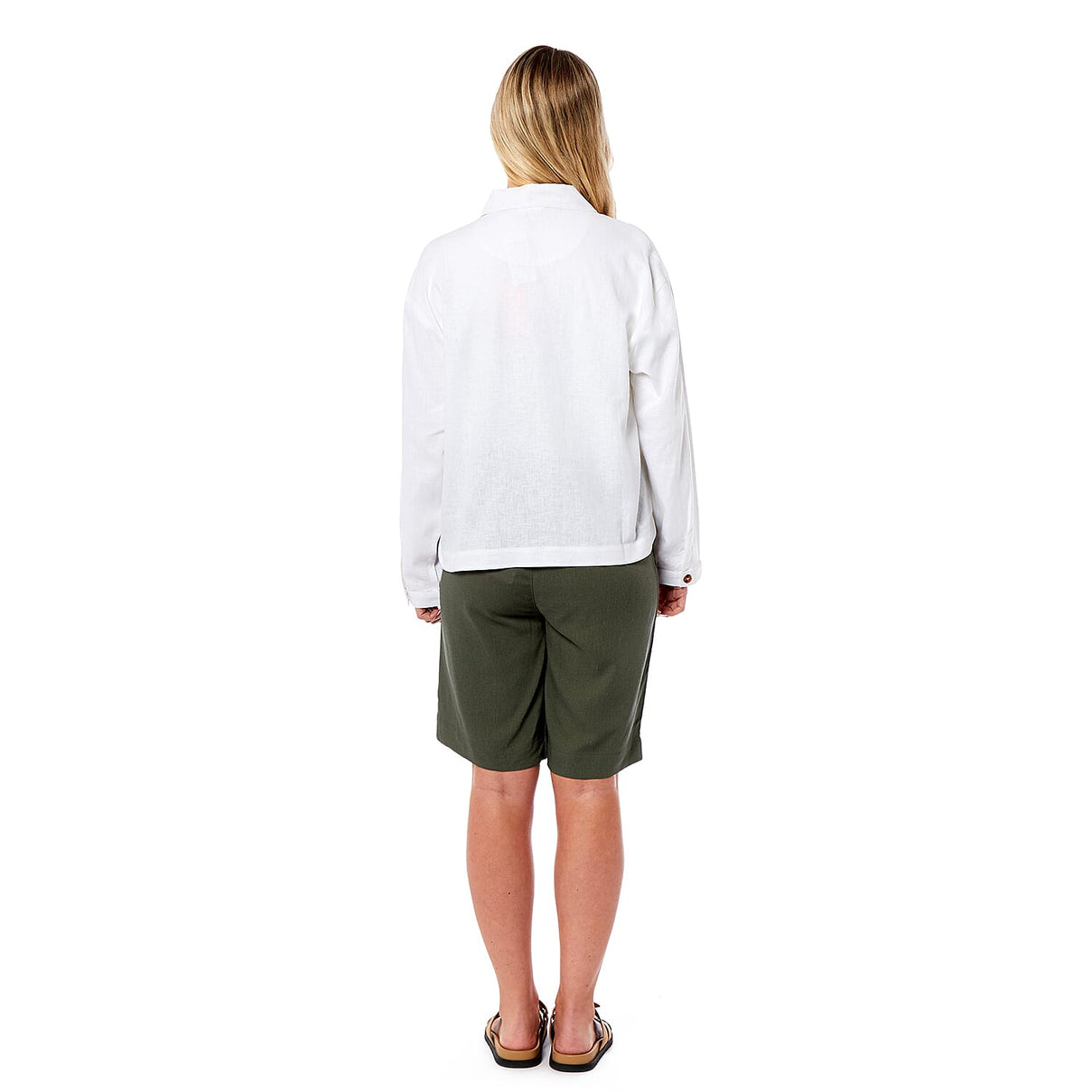 Ladies Long Sleeves Linen Jacket 7937101 2