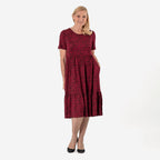 La Marey Flower Print Minii Dress (Size M) - Maroon