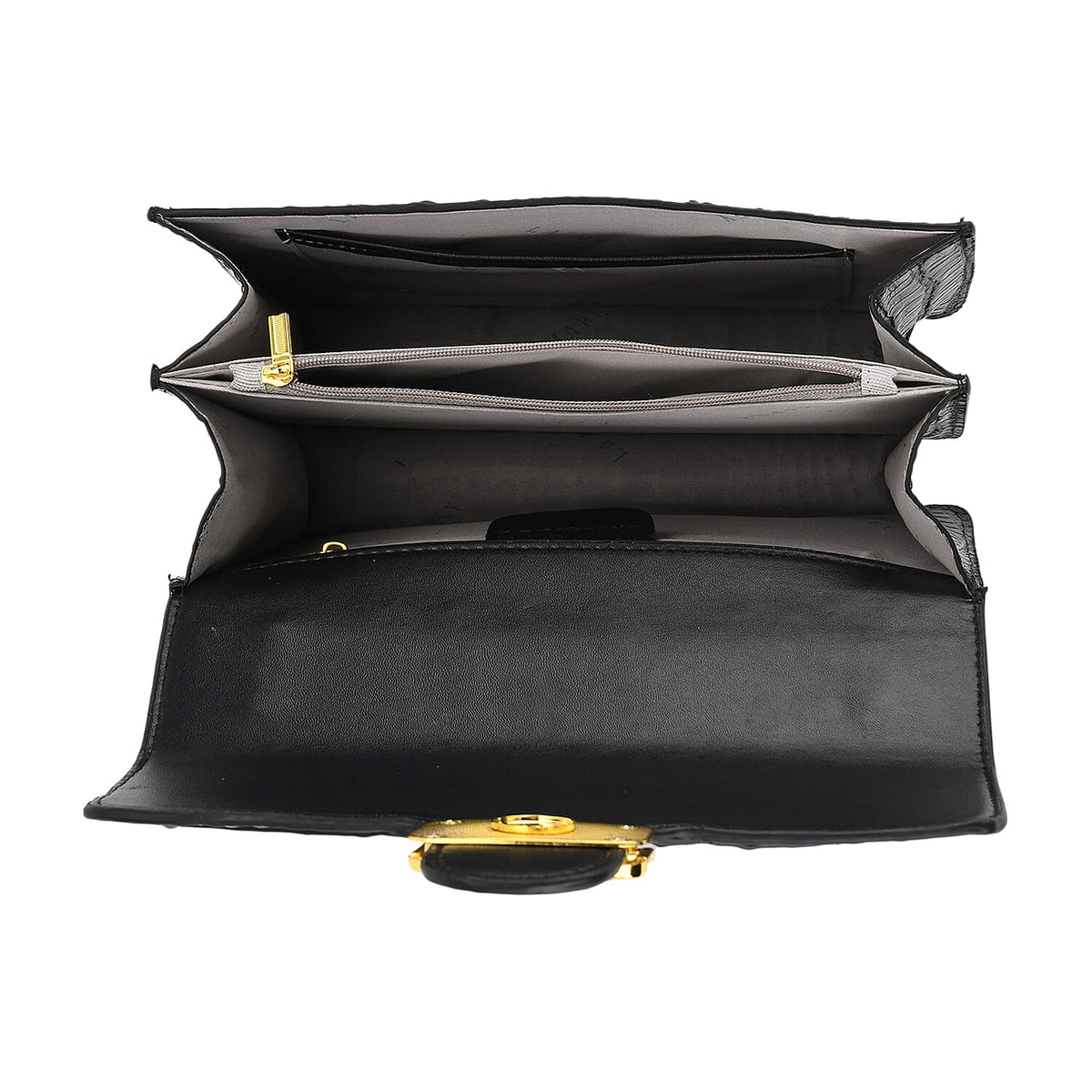 La Marey Genuine Leather Crossbody Bag with Chain Strap (120 cm) - Black 8214471 6