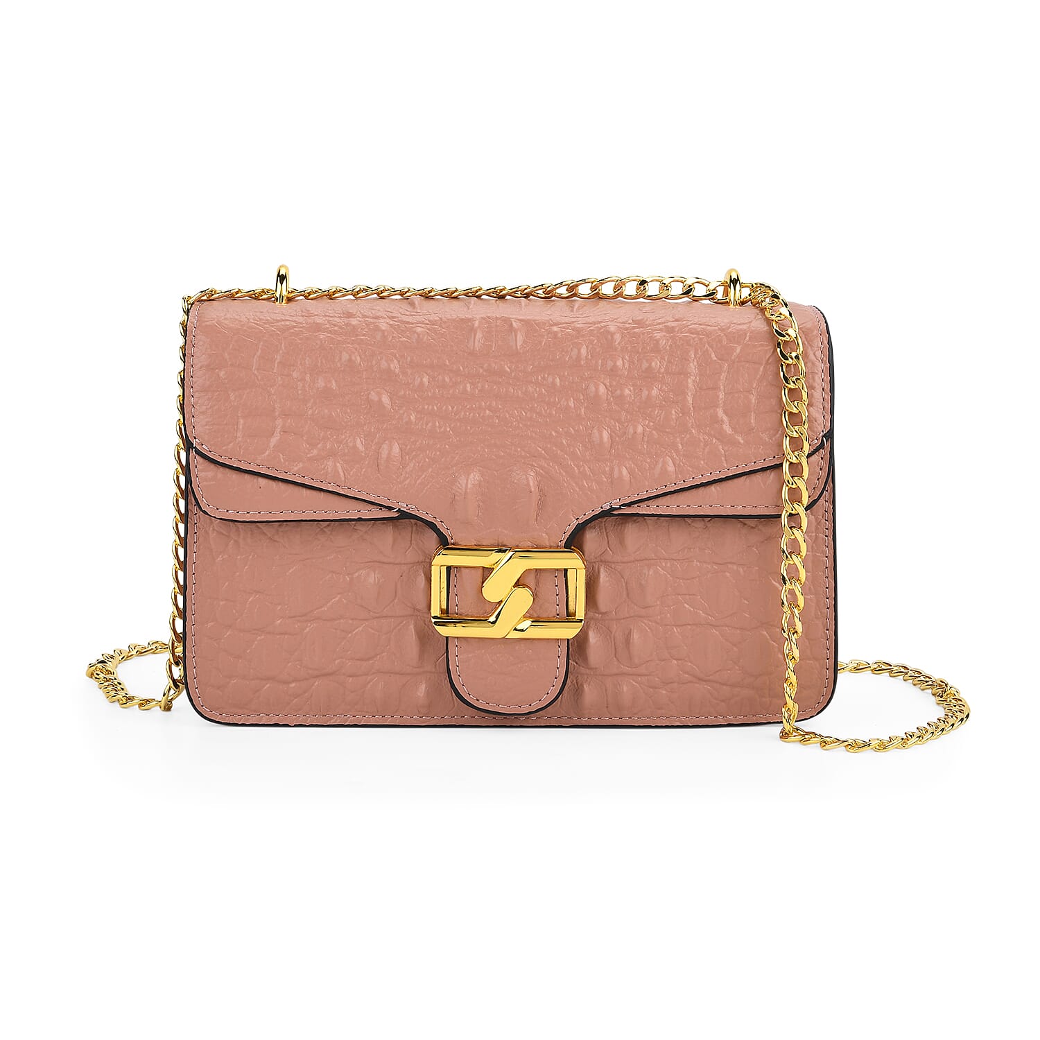La Marey Genuine Leather Crossbody Bag with Chain Strap (120 cm)  - Pink 8214473 0