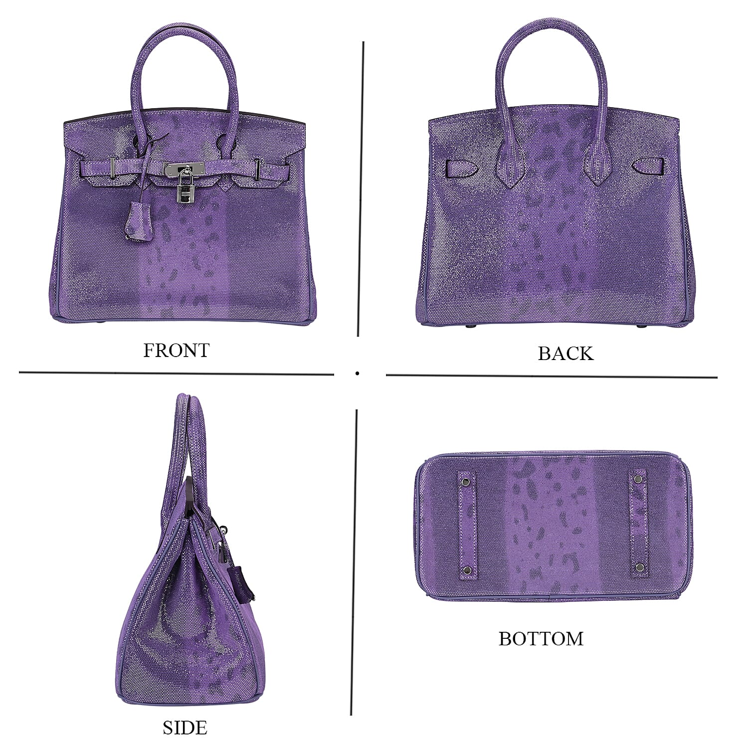 La Marey Genuine Leather Snakeskin Crossbody Bag - Purple 7890954 9