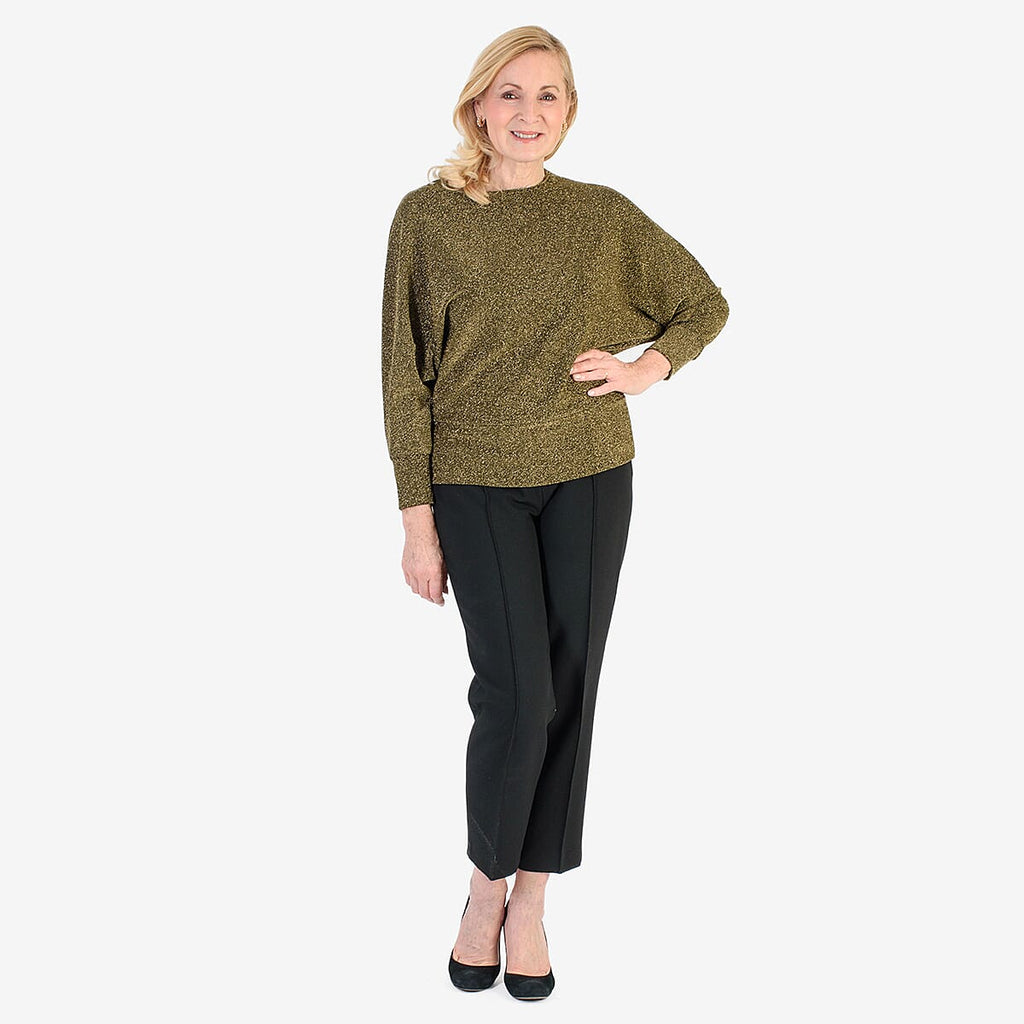 La Marey Glitter Blouse (Size M) - Black With Gold Shimmer