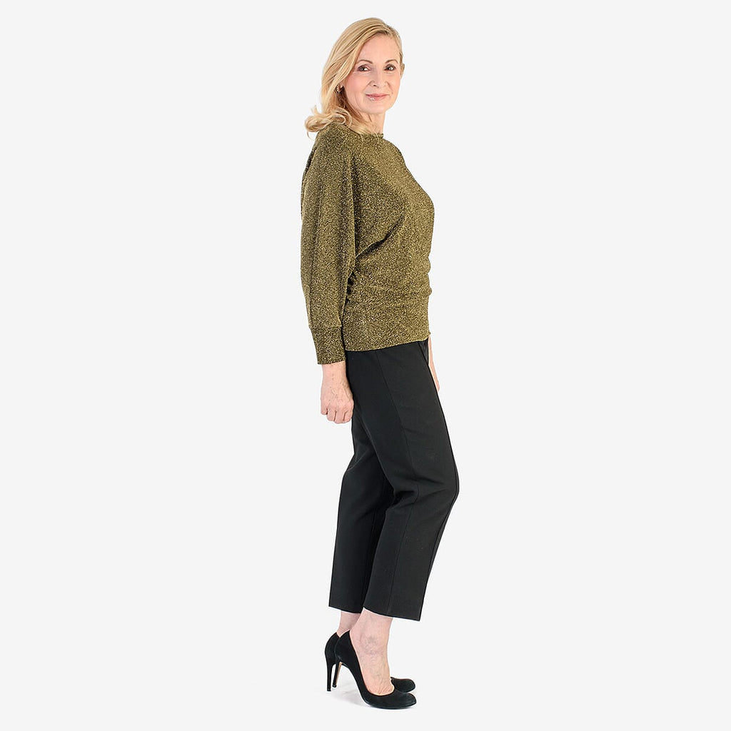 La Marey Glitter Blouse (Size M) - Black With Gold Shimmer