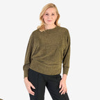 La Marey Glitter Blouse (Size M) - Black With Gold Shimmer