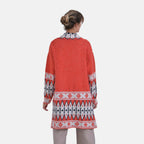 La Marey Bohemian style Solid Cardigan (8-20) - Red