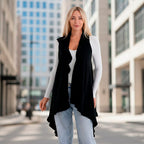 La Marey Knit Waterfall Cardigan (One Size) - Black