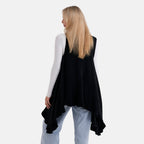 La Marey Knit Waterfall Cardigan (One Size) - Black