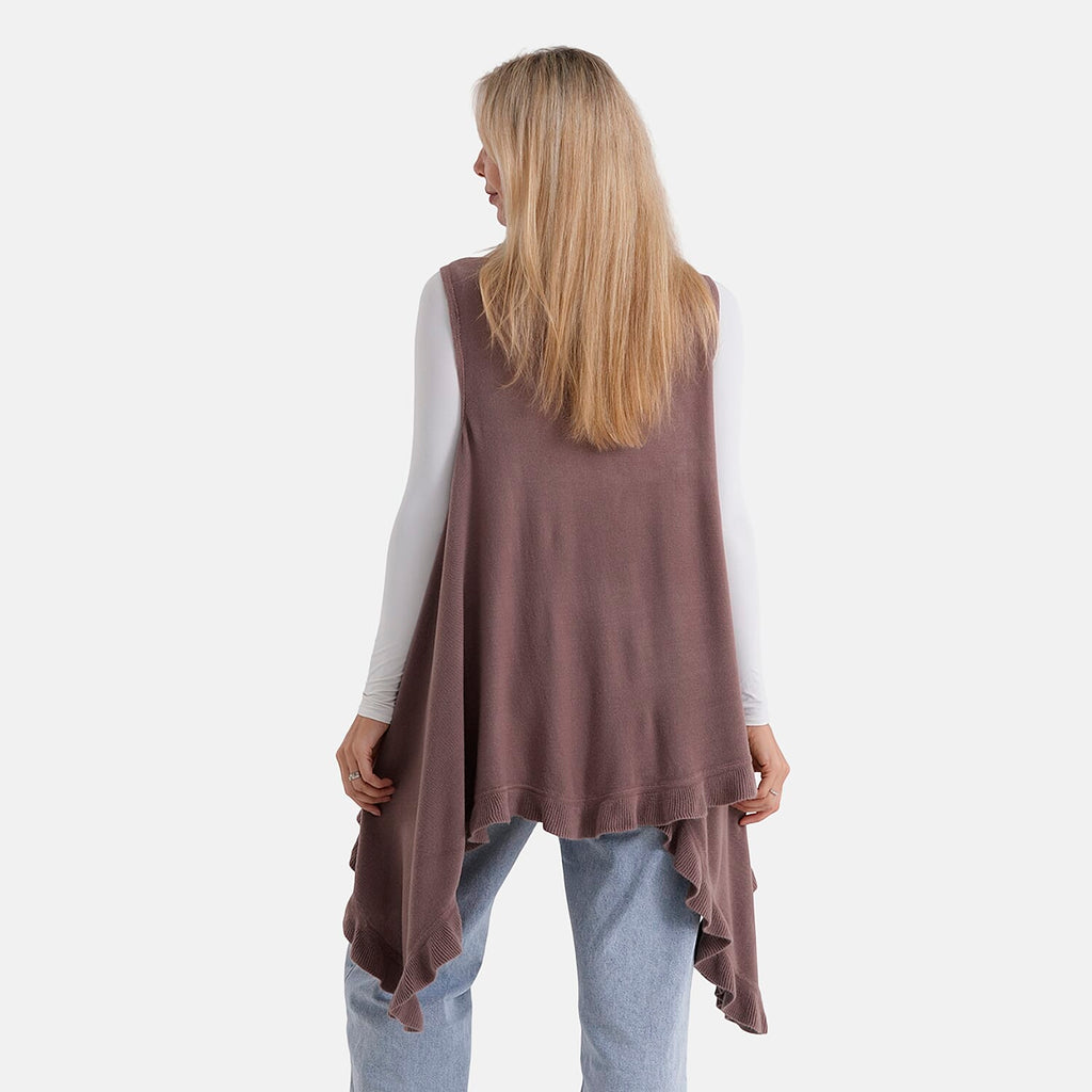 La Marey Knit Waterfall Cardigan (One Size) - Brown