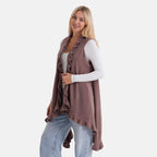 La Marey Knit Waterfall Cardigan (One Size) - Brown