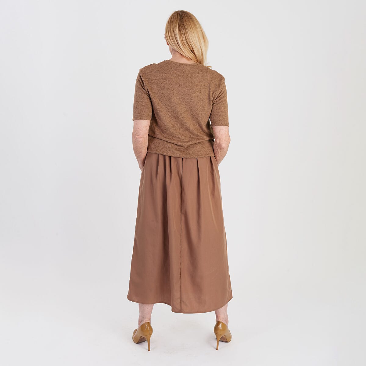 La Marey 2 In 1 Brushed Top Hybrid Dress With Pocket (Size XL, Fit 20 To 22) - Chocolate V32555069 3