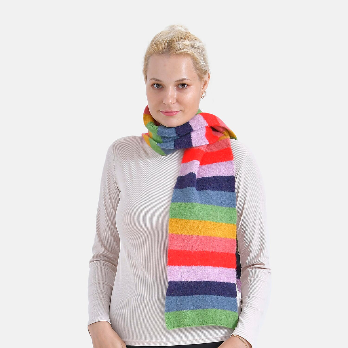 La Marey Knitted Striped Scarf 7850586 10