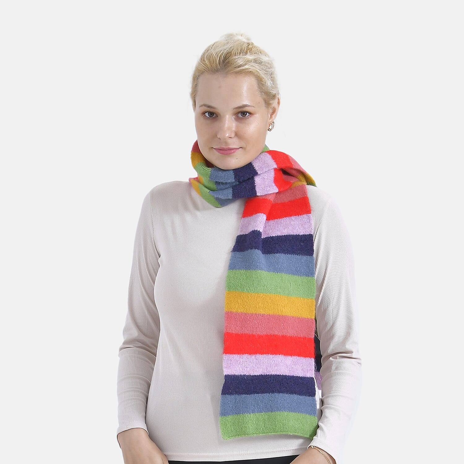 La Marey Knitted Striped Scarf 7850586 10