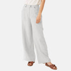 La Marey Ladies Linen Full Length Pants (Size 12) - White