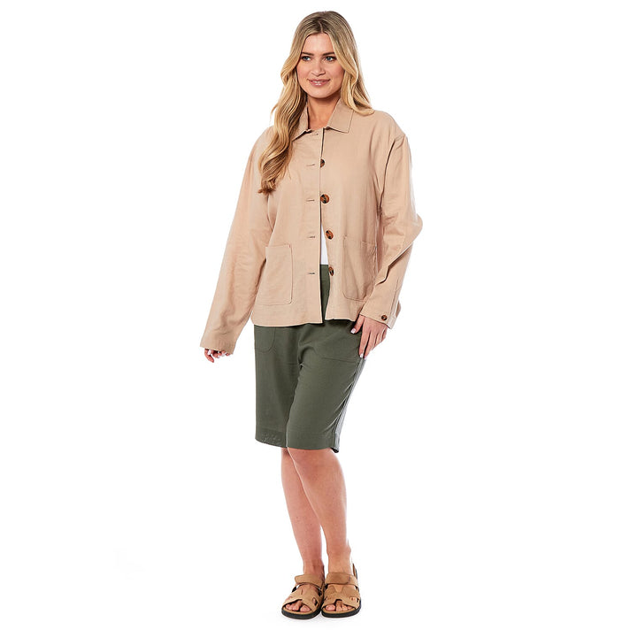 Ladies Long Sleeves Linen Jacket 7937095 2