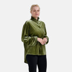 La Marey Velvet Blouse (Size L) - Green