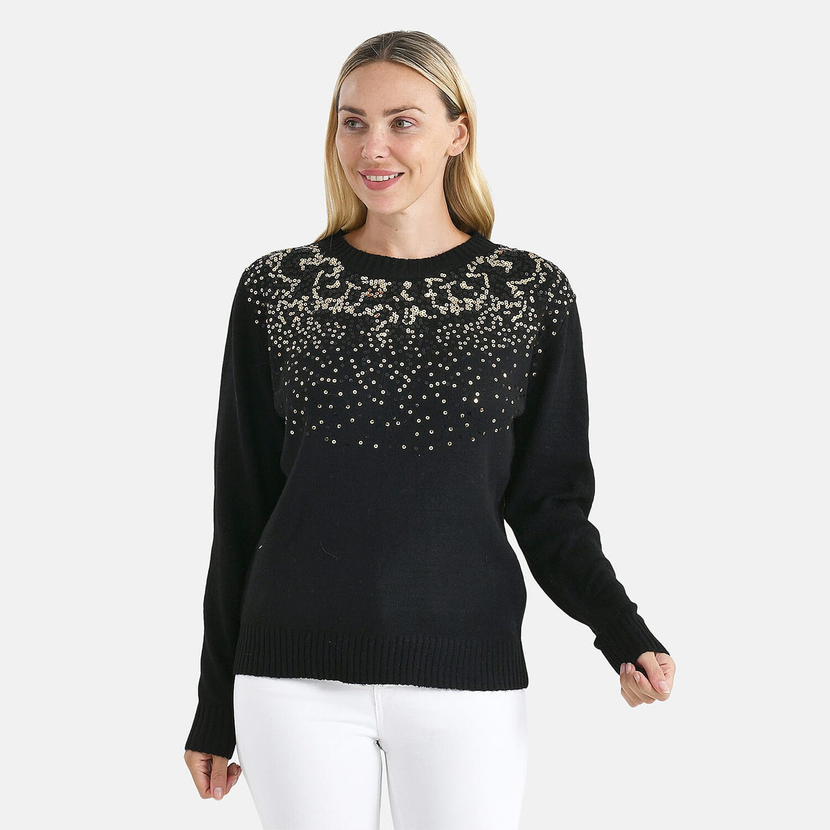 La Marey Sequined Jumper (Size - L, 16-18) - Black 8225738 3