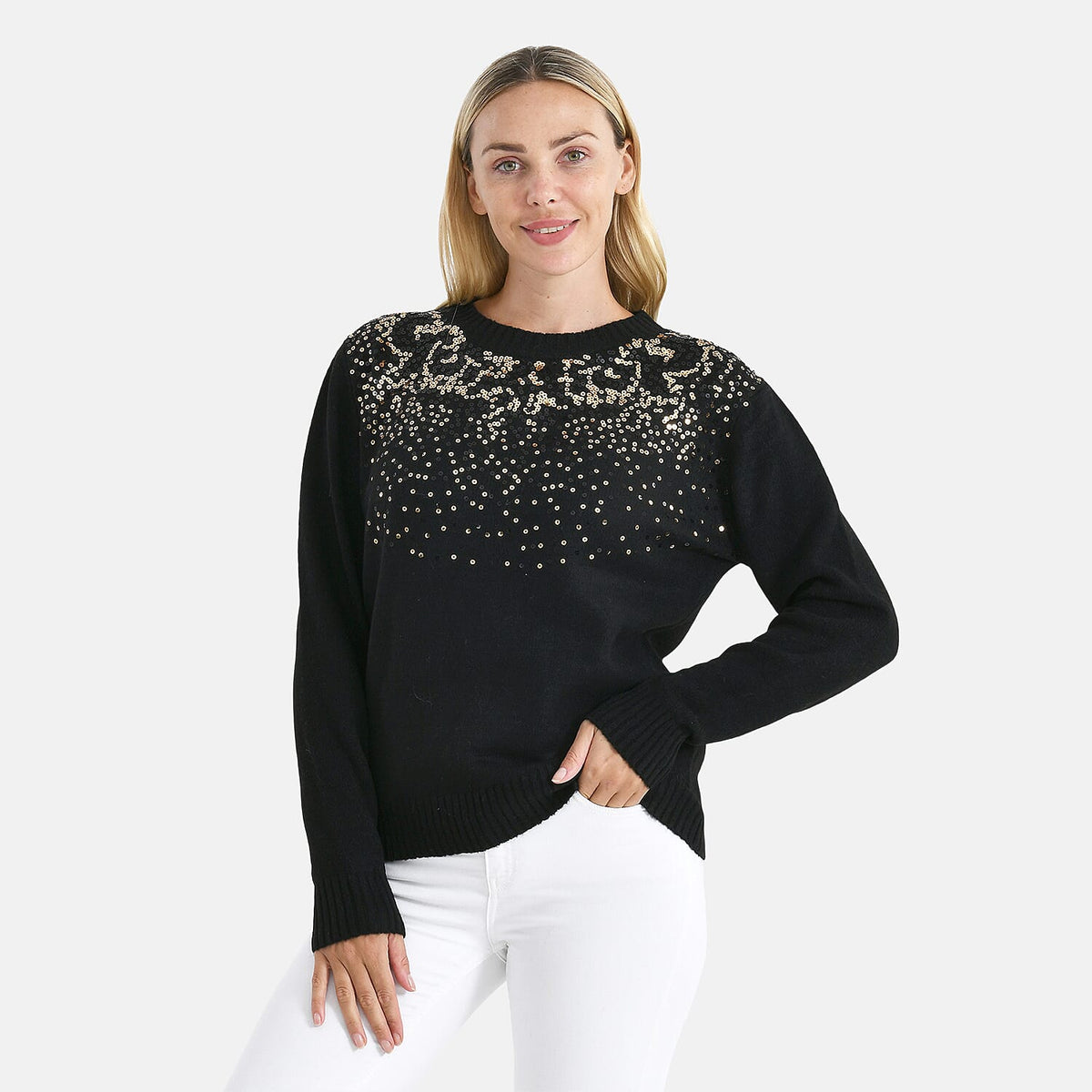 La Marey Sequined Jumper (Size - L, 16-18) - Black 8225738 4