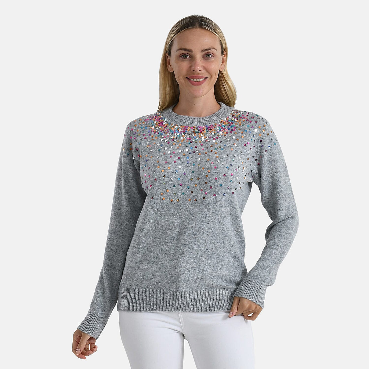 La Marey Sequined Jumper (Size - XL) - Grey 8225736 0