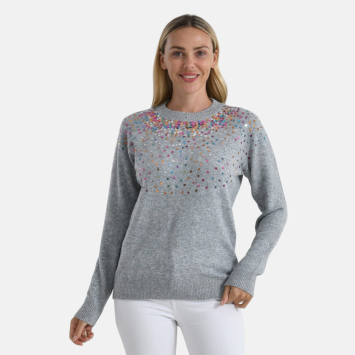 La Marey Sequined Jumper (Size - XL) - Grey 8225736 1