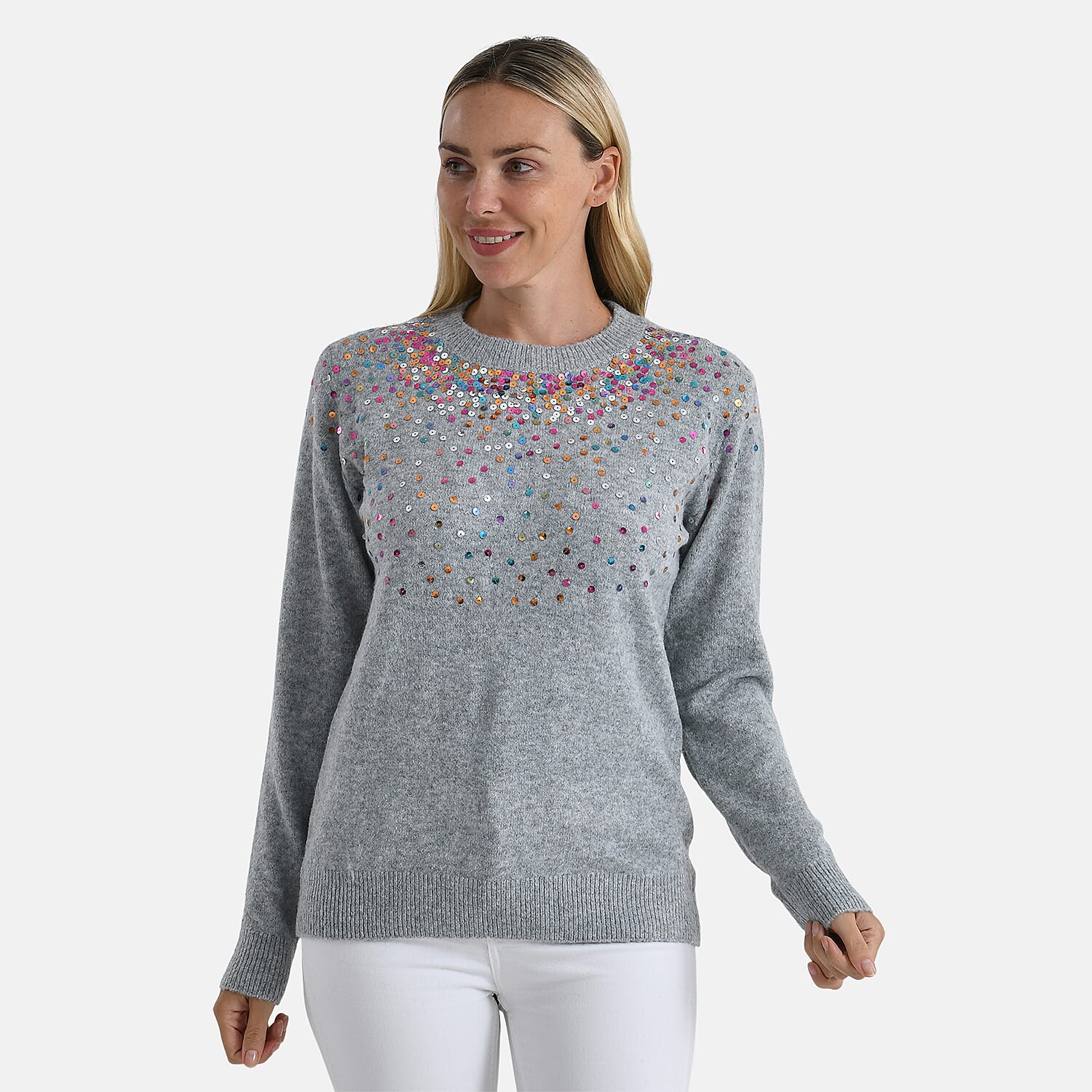 La Marey Sequined Jumper (Size - XL) - Grey 8225736 3