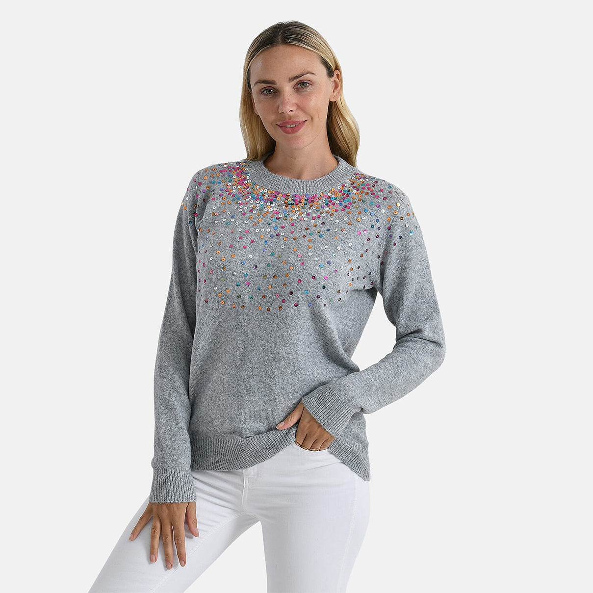 La Marey Sequined Jumper (Size - XL) - Grey 8225736 4