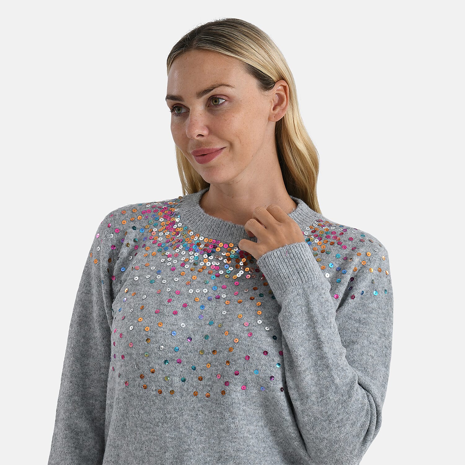 La Marey Sequined Jumper (Size - XL) - Grey 8225736 5