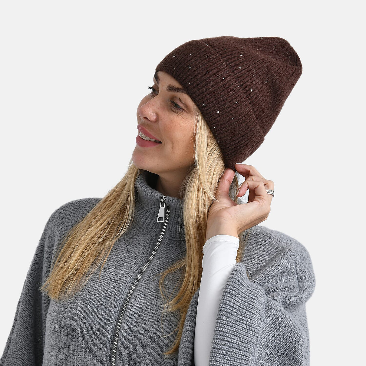 La Marey Beanie Hat with Rhinestones 8249756 3