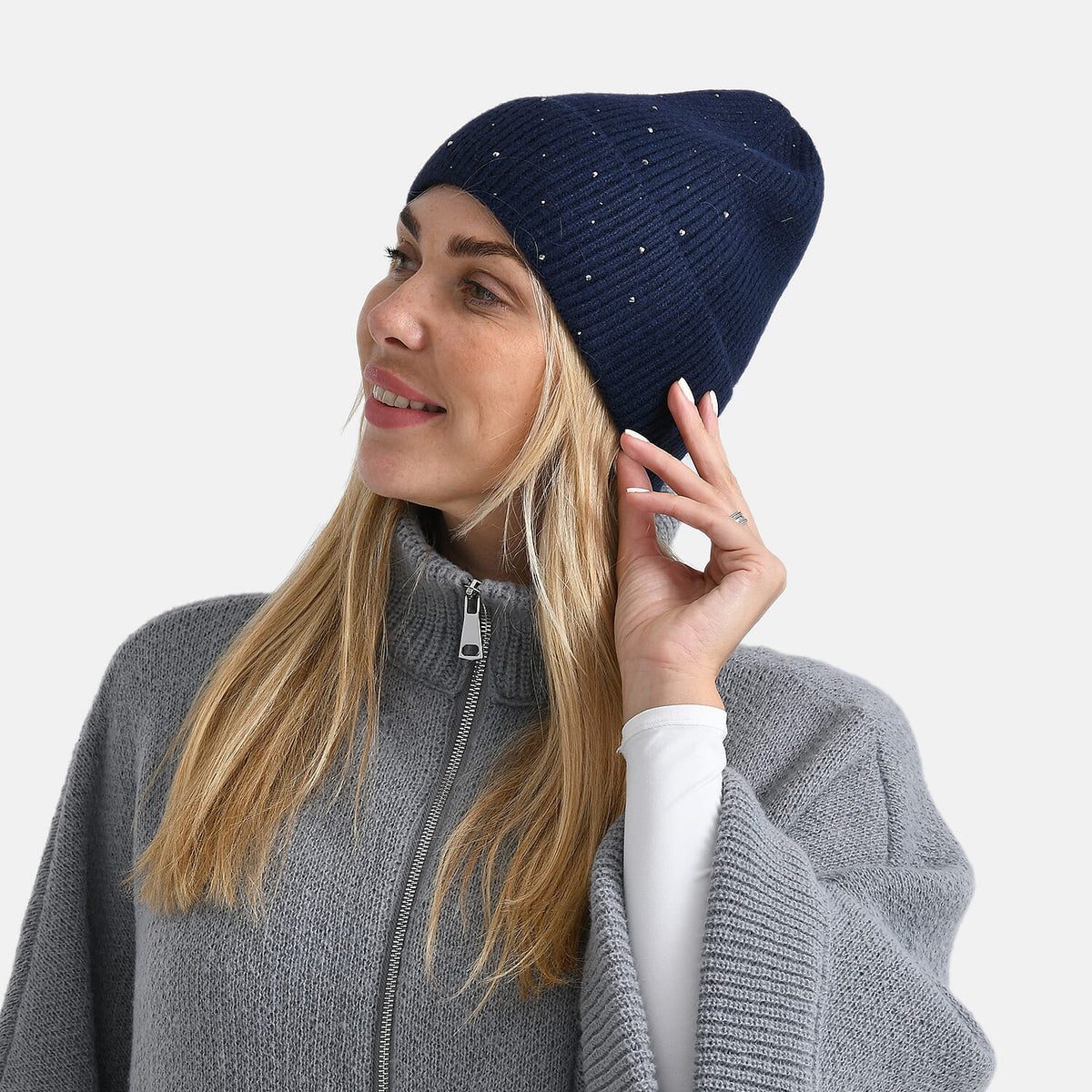 La Marey Beanie Hat with Rhinestones V32611616 3