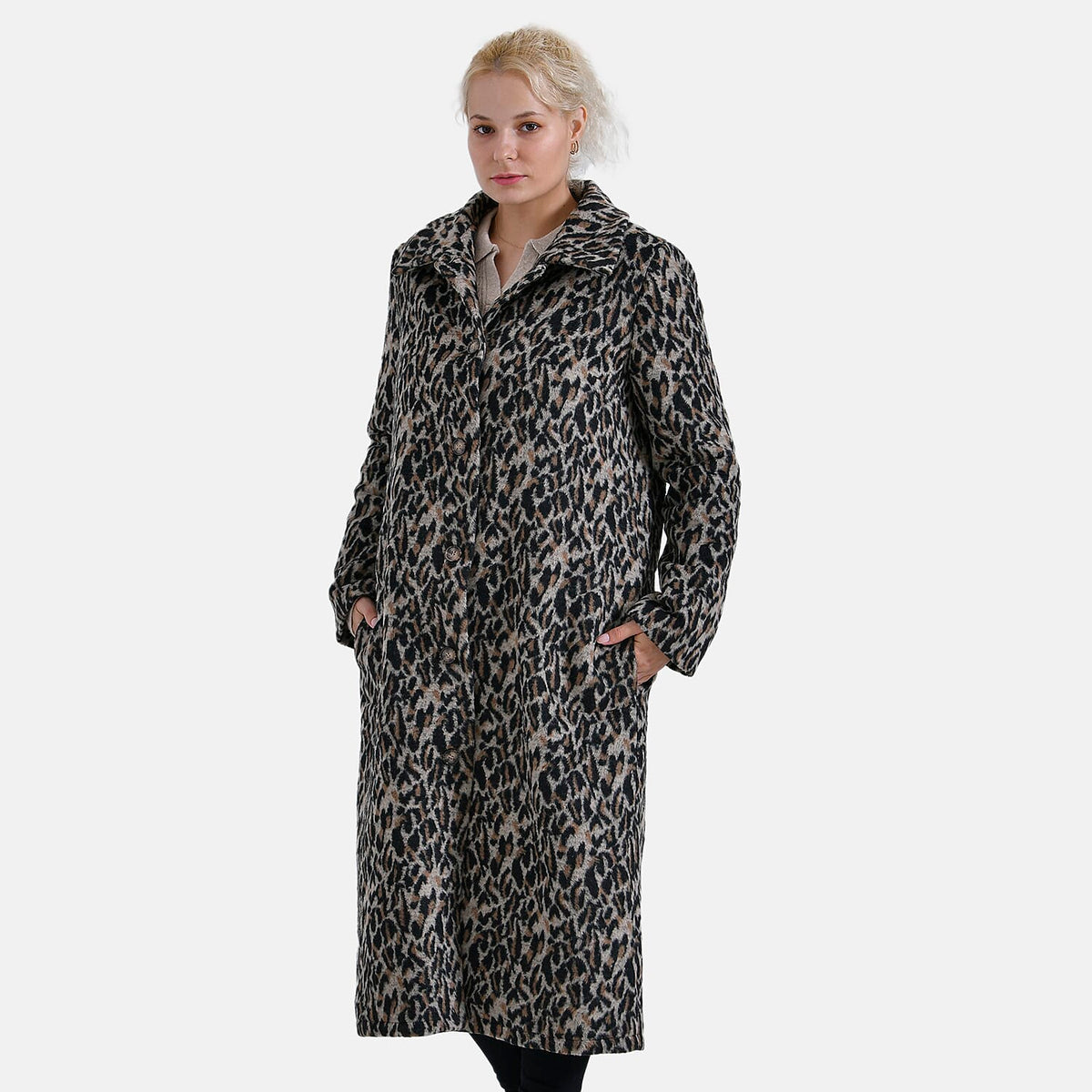 La Marey Ladies Leopard Print Longline Coat 7898423 3