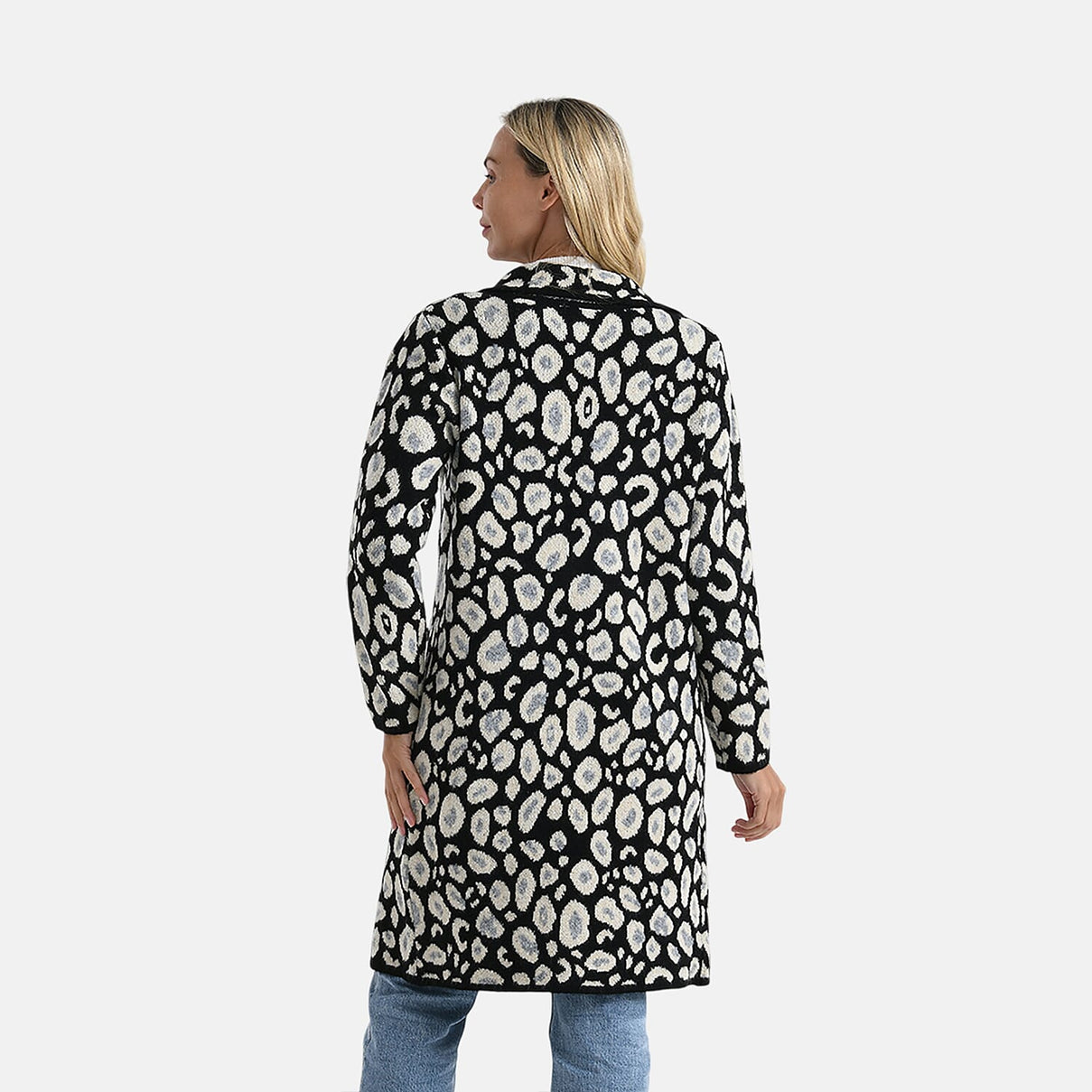 La Marey Leopard Print Longline Knitted Cardigan(Size 10 -22) - Black 8229271 3