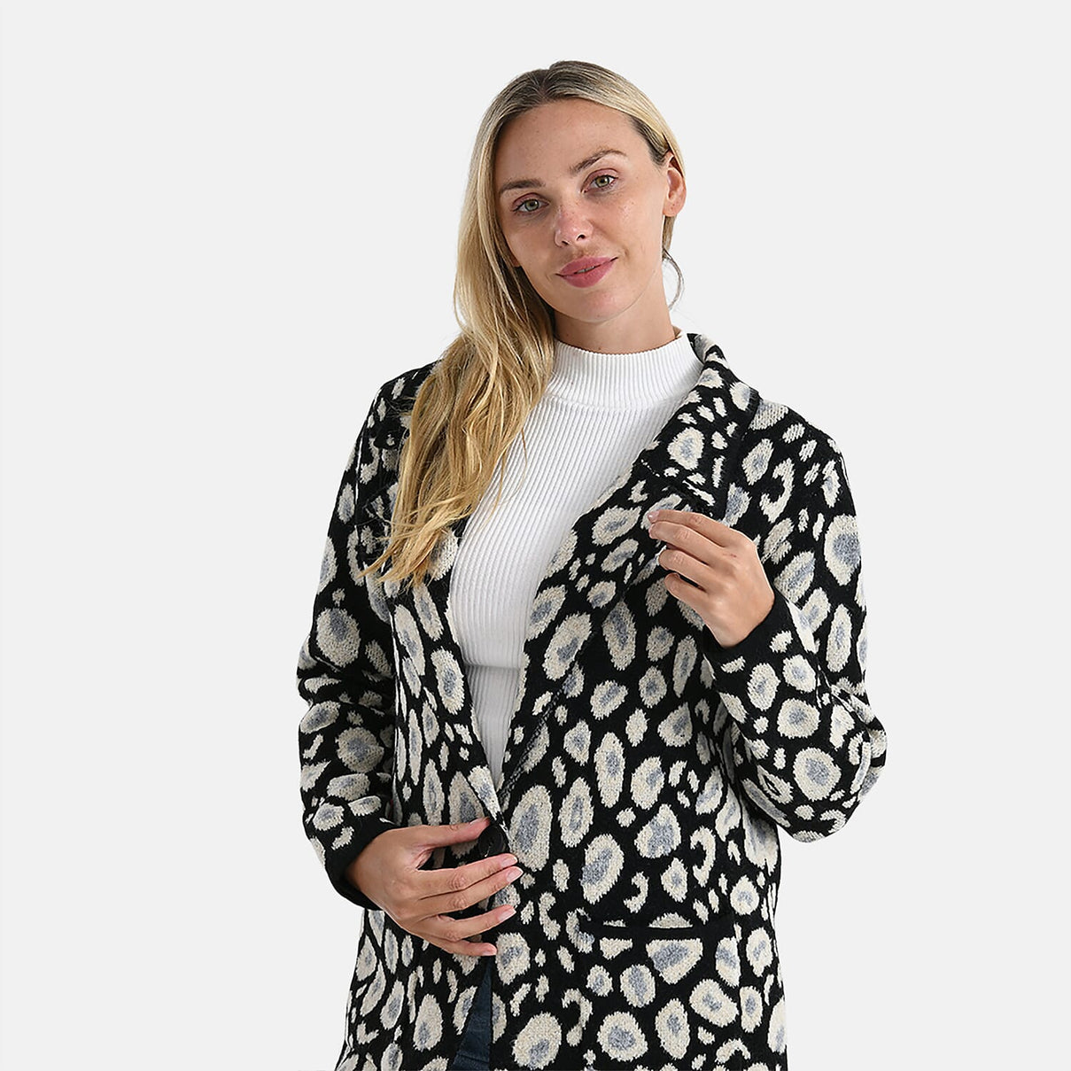 La Marey Leopard Print Longline Knitted Cardigan(Size 10 -22) - Black 8229271 4