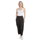 La Marey Relaxed Fit 3-4 Length Cargo Capri Pants with Pockets (Size 10) - Black