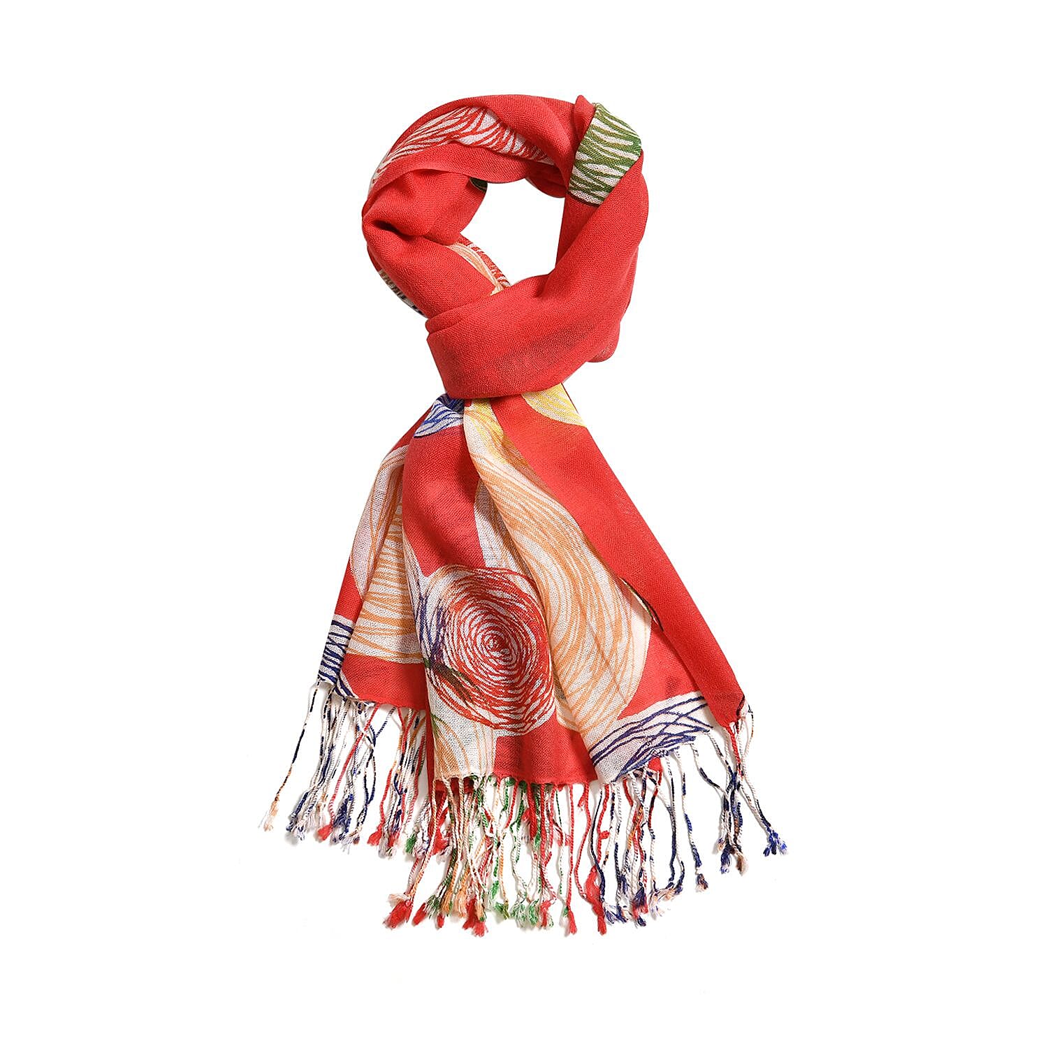 Close Out Deal - La Marey 100% Merino Wool Baseball Scarf (Size 175 x 65cm) - Red 7389652 0