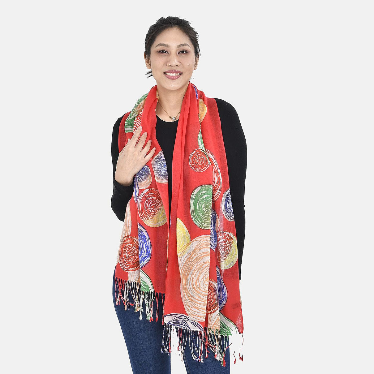 Close Out Deal - La Marey 100% Merino Wool Baseball Scarf (Size 175 x 65cm) - Red 7389652 2