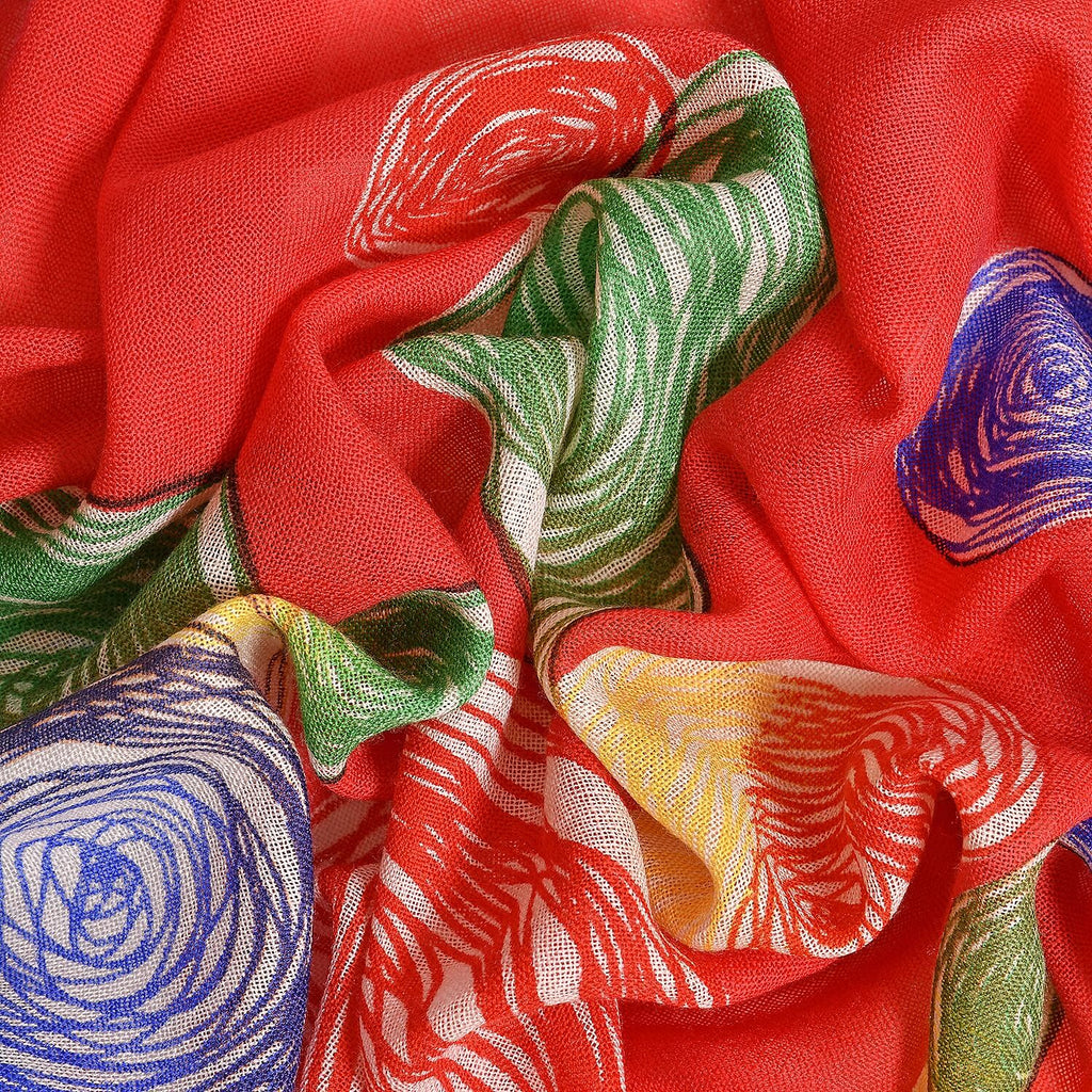 Close Out Deal - La Marey 100% Merino Wool Baseball Scarf (Size 175 x 65cm) - Red