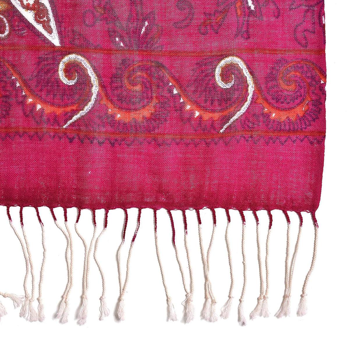 La Marey 100% Merino Wool Irregular Pattern Scarf - Plum Red 7389082 5