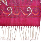 La Marey 100% Merino Wool Paisley Print Scarf (Size 175x65 cm) - Plum Red & Multi