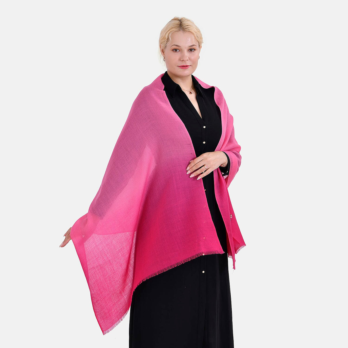 La Marey Merino Wool Printed Scarf - Pink 7850146 3