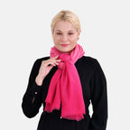 La Marey Merino Wool Printed Scarf - Pink
