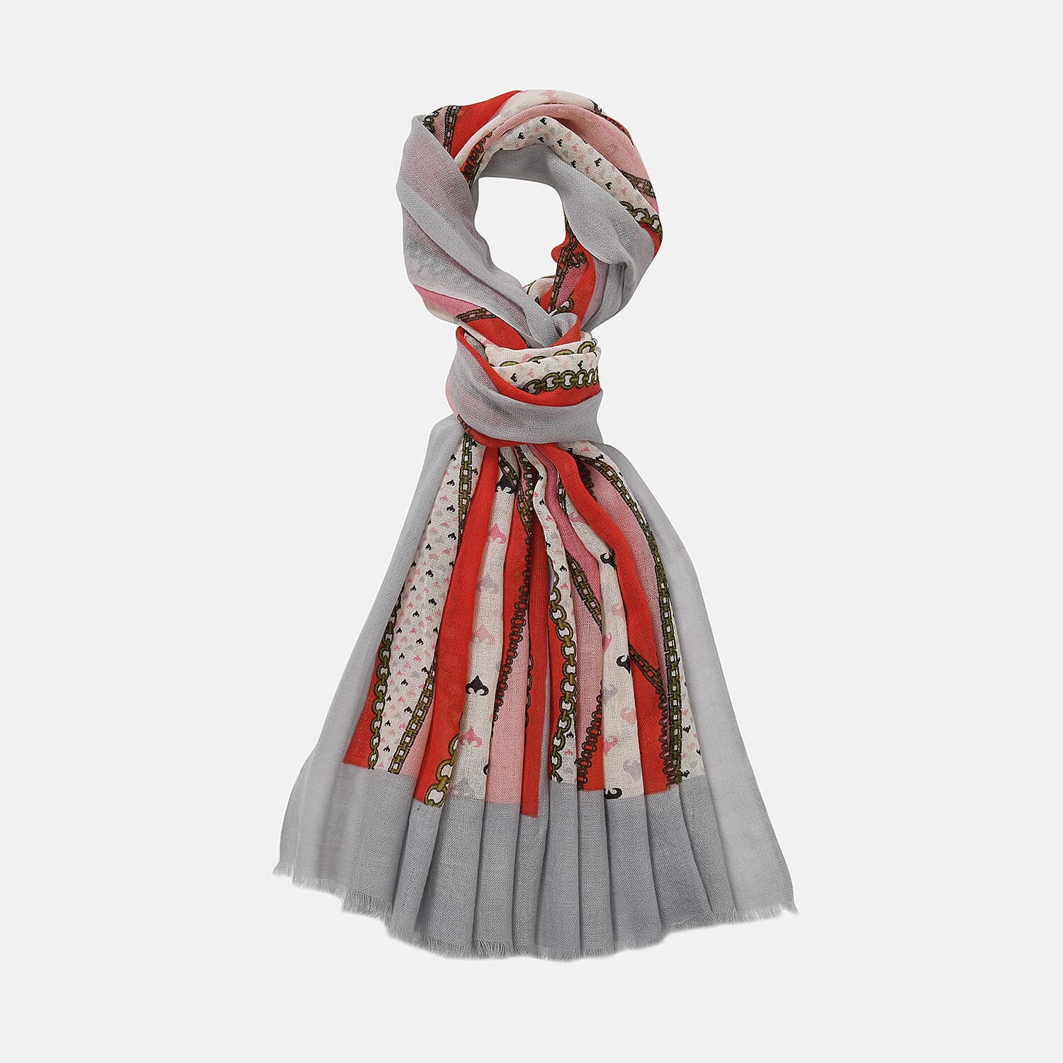 La Marey Merino Wool Printed Scarf  - White 7850129 5