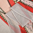 La Marey 100% Merino Wool Ribbon Scarf (Size 65x9 cm) - Red & Pink