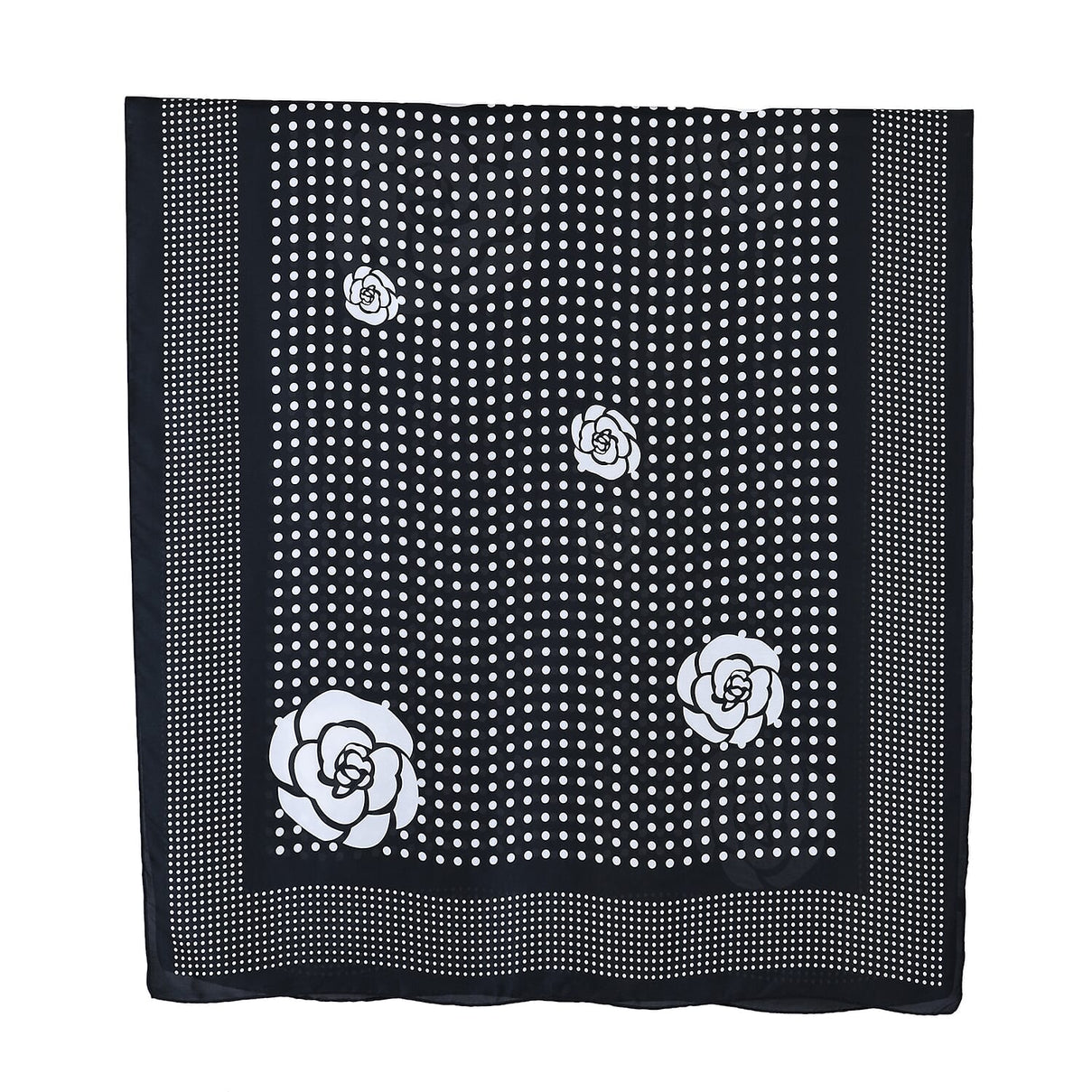La Marey Satin Dots Print Scarf - Black &amp; White 8241184 6