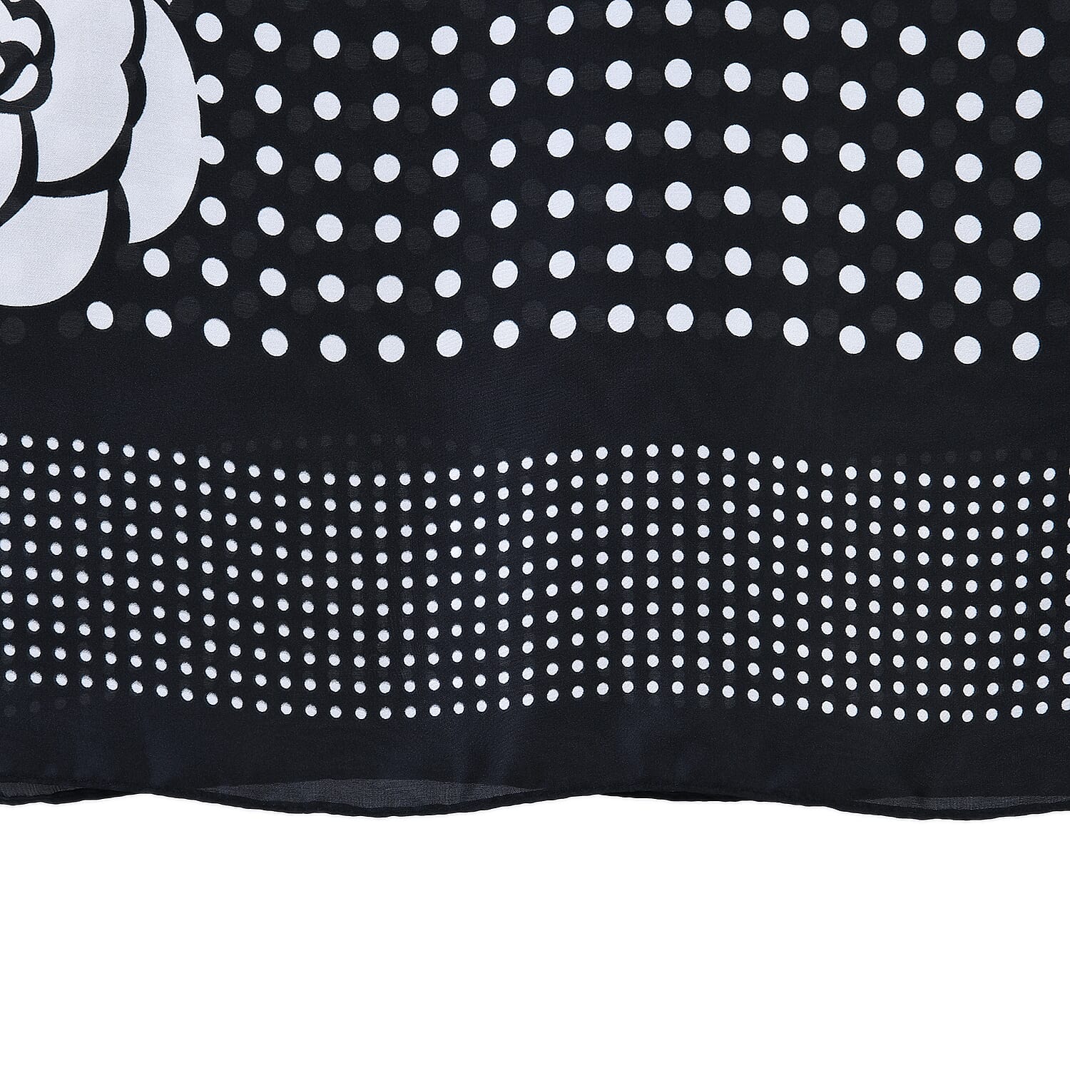 La Marey Satin Dots Print Scarf - Black &amp; White 8241184 7