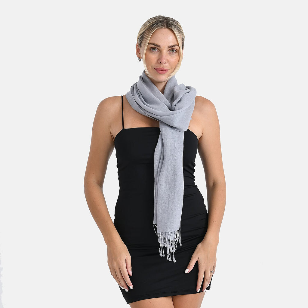 La Marey Merino Wool Scarf (170 x 65 cm) - Grey